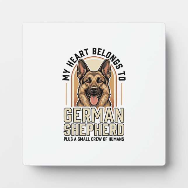 German Shepherd Lover Vintage Engraving Funny Dog  Plaque (Front)