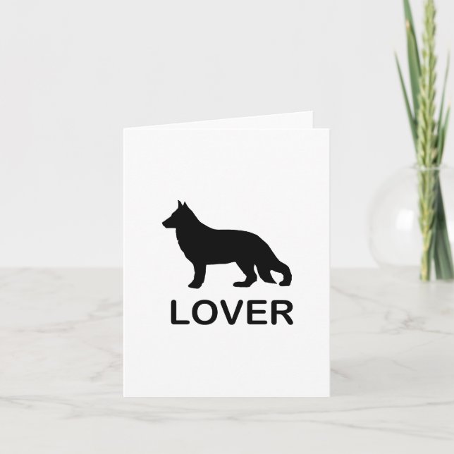 German Shepherd Lover with Silhouette Card (Front)