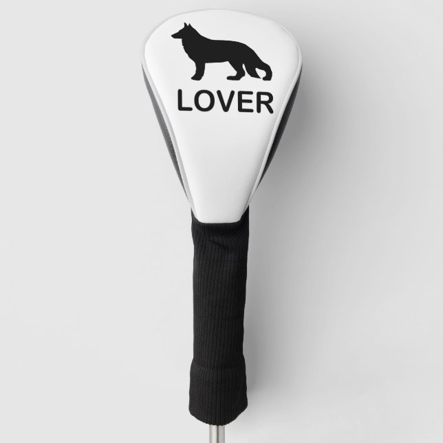 German Shepherd Lover with Silhouette Golf Head Cover (Front)