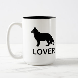German Shepherd Lover with Silhouette Two-Tone Coffee Mug