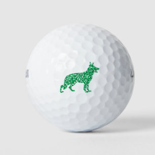 German Shepherd made of Shamrocks Golf Balls