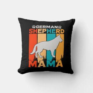 German Shepherd MAMA, Blue Brown on  Black Cushion