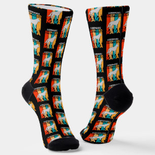 German Shepherd MAMA, Blue Brown on Black Socks
