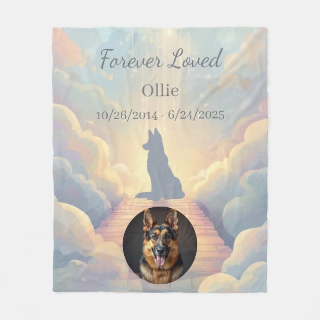 German Shepherd Memorial Blanket | Rainbow Bridge (Front)