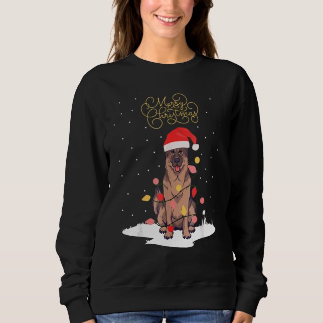 German Shepherd Merry Christmas Xmas Shepherd Chri Sweatshirt (Front)