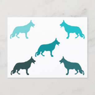 German Shepherd minimal pattern petrol Postcard