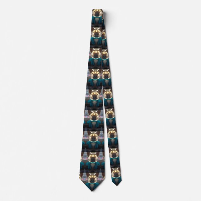 German Shepherd Mirrored Distortion Funny Tie (Front)