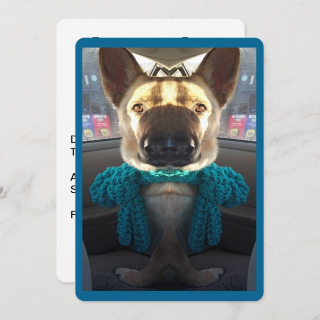 German Shepherd Mirrored Distortion Invitation (Front/Back)