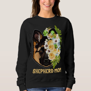 German Shepherd Mom Flowers Apparel Shepherd Mama Sweatshirt