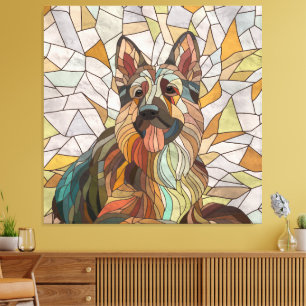 German Shepherd -  Mosaic Art Canvas Print