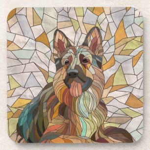 German Shepherd - Mosaic Art Coaster