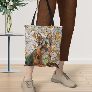 German Shepherd -  Mosaic Art Tote Bag