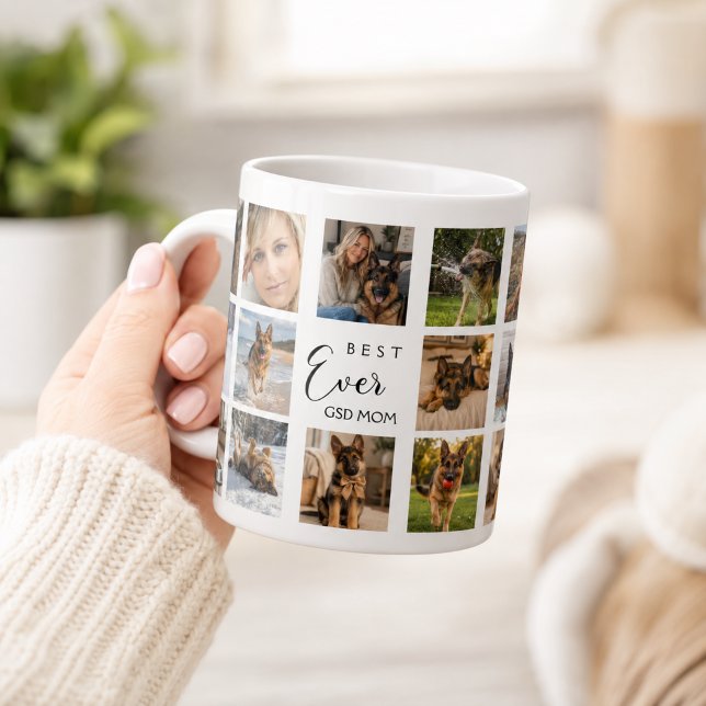 German Shepherd Mother mum photo collage Coffee Mug (Creator Uploaded)