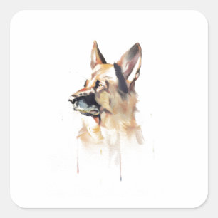German Shepherd Mug, Dog Mom Coffee Cup Square Sticker