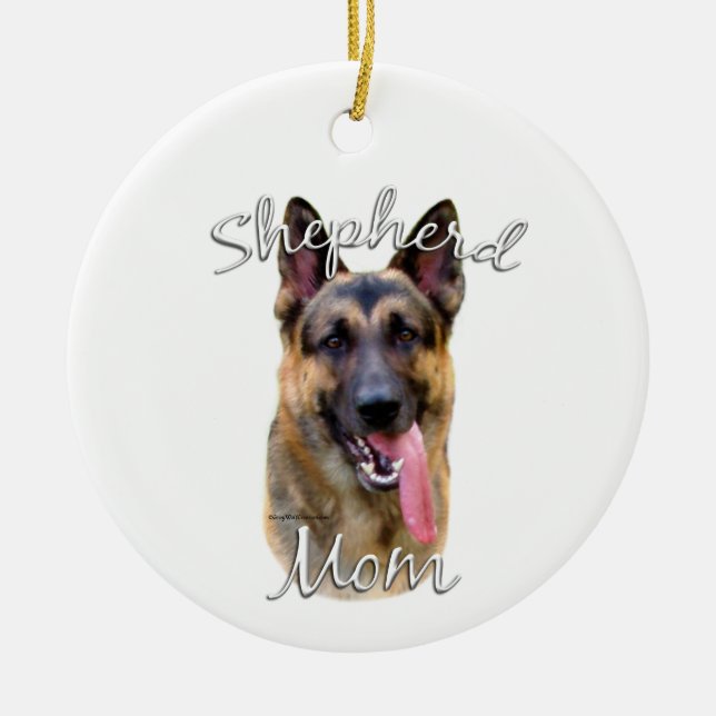 German Shepherd Mum 2 Ceramic Tree Decoration (Front)