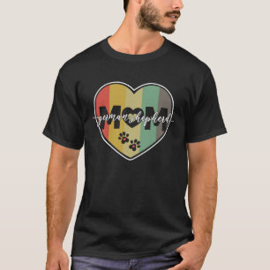 German Shepherd Mum Cute Dog Breed Calligraphy Vin T-Shirt