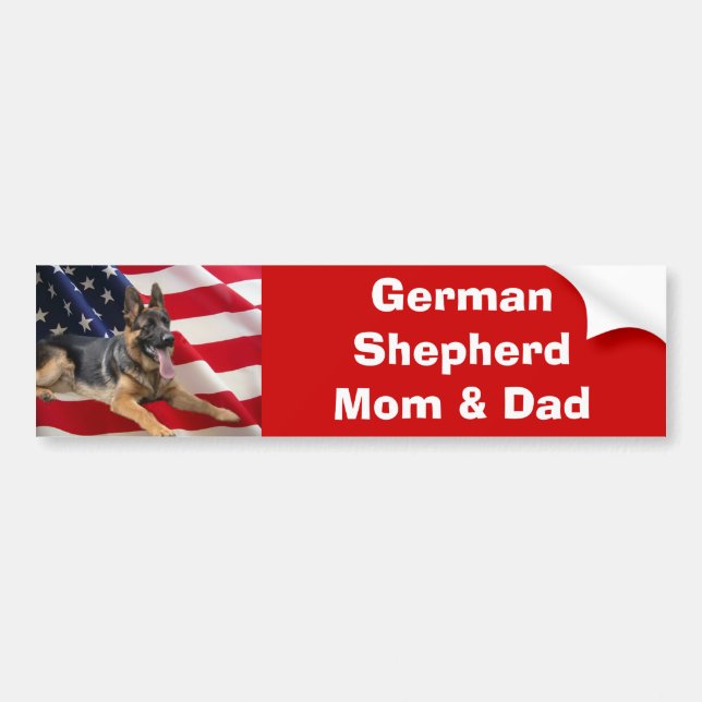 German Shepherd Mum & Dad Bumper Sticker (Front)