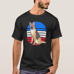 German Shepherd Mum Or Dad Patriotic American Flag T-Shirt