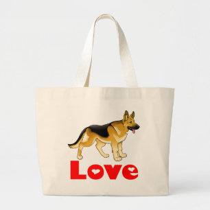 German Shepherd Mum Puppies Puppy Dog Dad Fur Mama Large Tote Bag