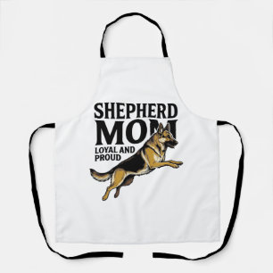 German Shepherd Mum Shirt Vintage Engraving Dog Lo Apron