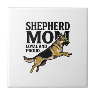 German Shepherd Mum Shirt Vintage Engraving Dog Lo Tile