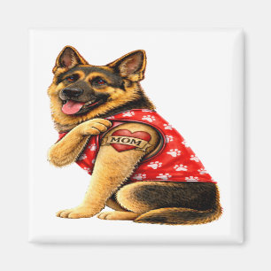 German Shepherd Mum Tattoo Magnet