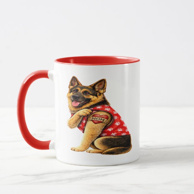 German Shepherd Mum Tattoo Mug (Left)