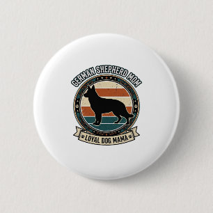 German Shepherd Mum Vintage Dog Lover Tee_1 6 Cm Round Badge