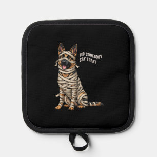 German Shepherd Mummy Halloween Dog Pot Holder