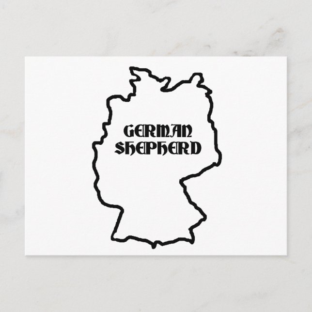 german shepherd name in origin postcard (Front)