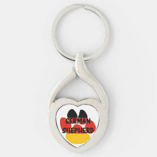 german shepherd name paw germany-flag paw key ring