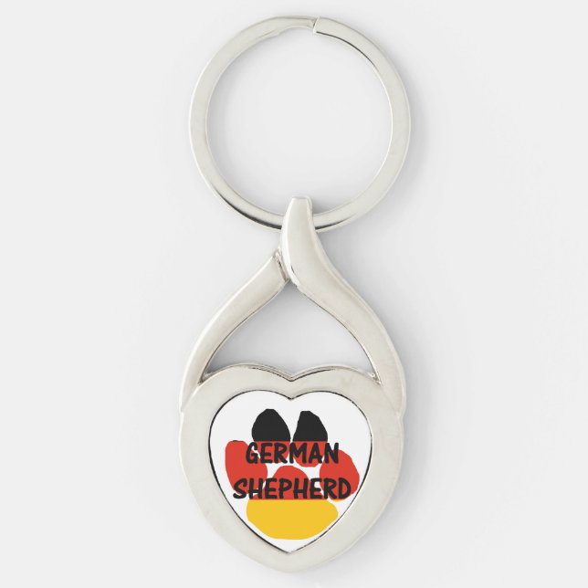 german shepherd name paw germany-flag paw key ring (Front)