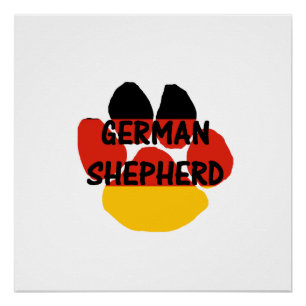 german shepherd name paw germany-flag paw poster