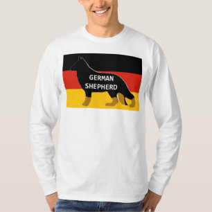 german shepherd name silhouette on flag bicolor.pn T-Shirt