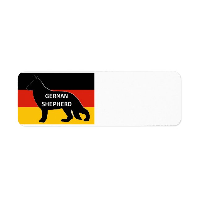 german shepherd name silhouette on flag black (Front)