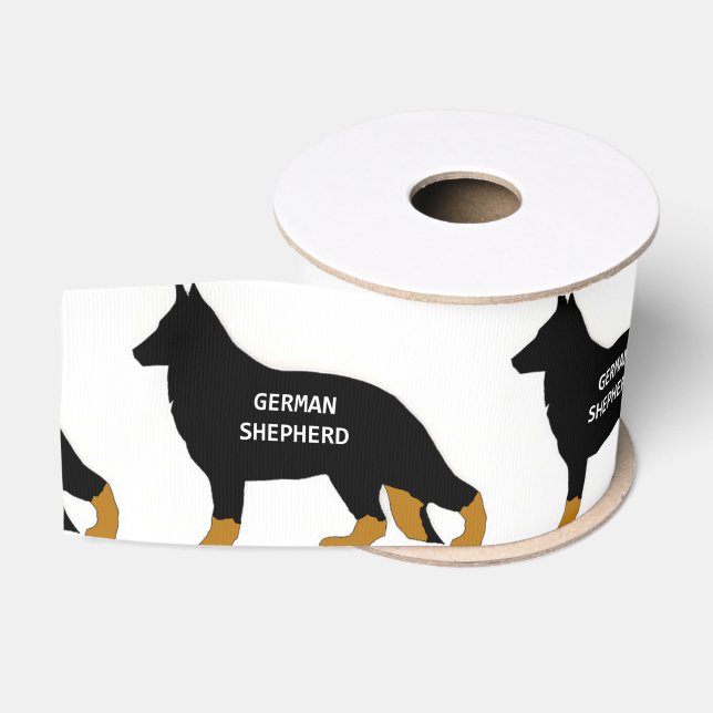 German Shepherd name silo bi colour Grosgrain Ribbon (Spool)