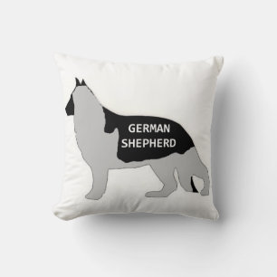 German Shepherd name silo black and silver Cushion