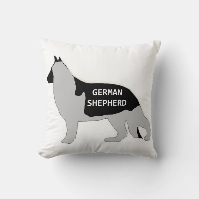 German Shepherd name silo black and silver Cushion (Front)