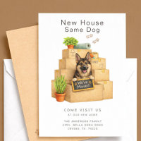 German Shepherd New House Moving Announcement