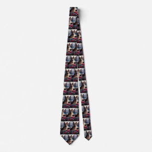 German Shepherd on a Paddle: A Scenic Adventure Tie