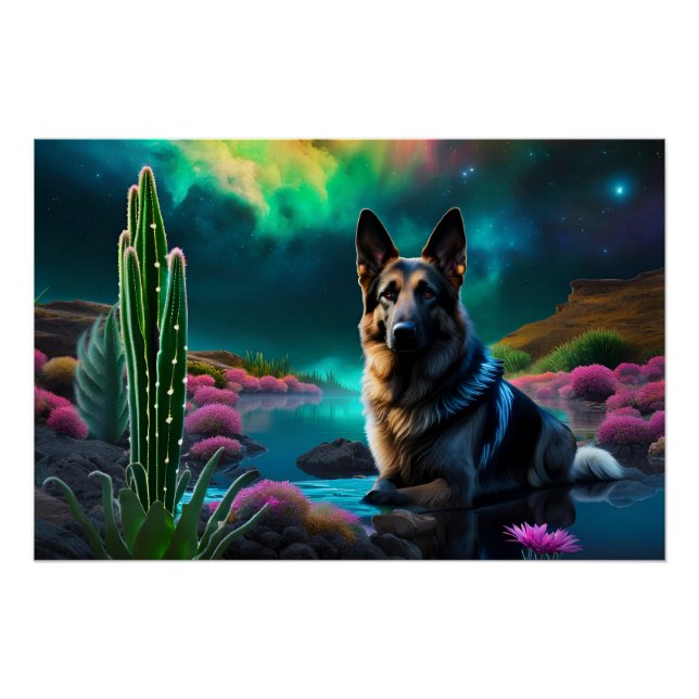 German Shepherd on an Alien World Poster (Front)