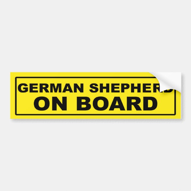 German Shepherd on Board Bumper Sticker (Front)