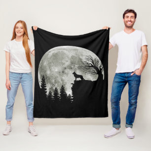 German Shepherd On Mountain Happy Halloween Fleece Blanket