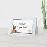 German Shepherd On Plaid Pet Loss Sympathy