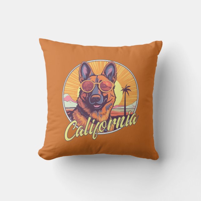 German Shepherd on the Beach Cushion (Front)