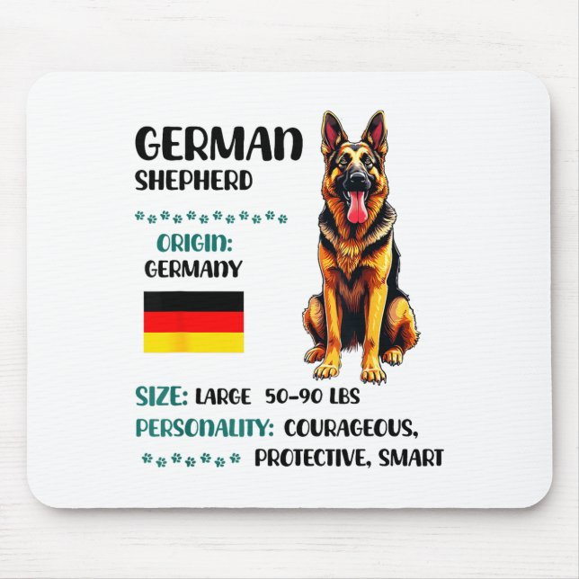 German Shepherd Origin Funny German Shepherd Lover Mouse Pad (Front)