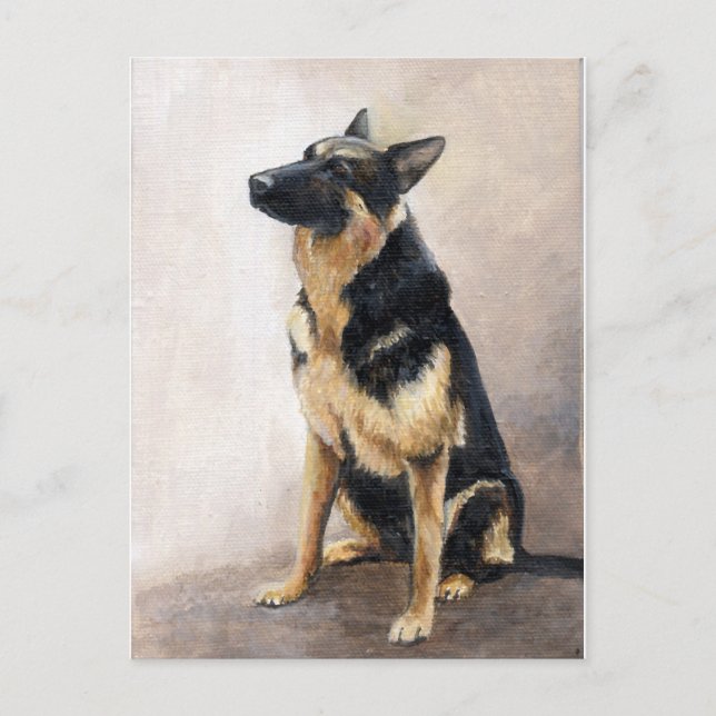German Shepherd Original Art  Postcard (Front)