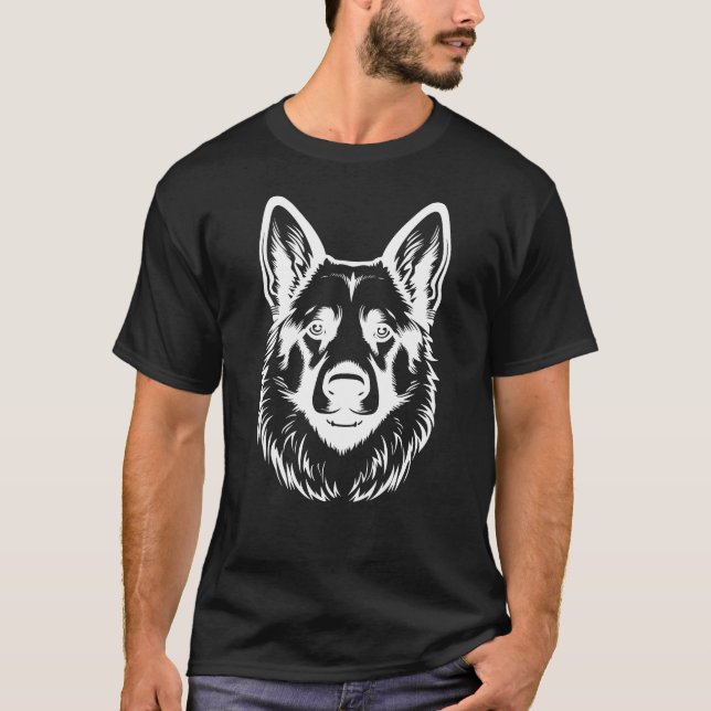 German Shepherd Outline T-Shirt (Front)