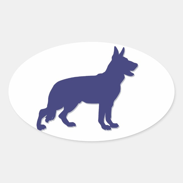 German Shepherd Oval Sticker (Front)