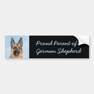 German Shepherd Painting - Cute Original Dog Art Bumper Sticker